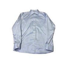 Eton Contemporary Fit Dress Shirt Light Blue Cotton Twill Mens 16.5 42 Long
