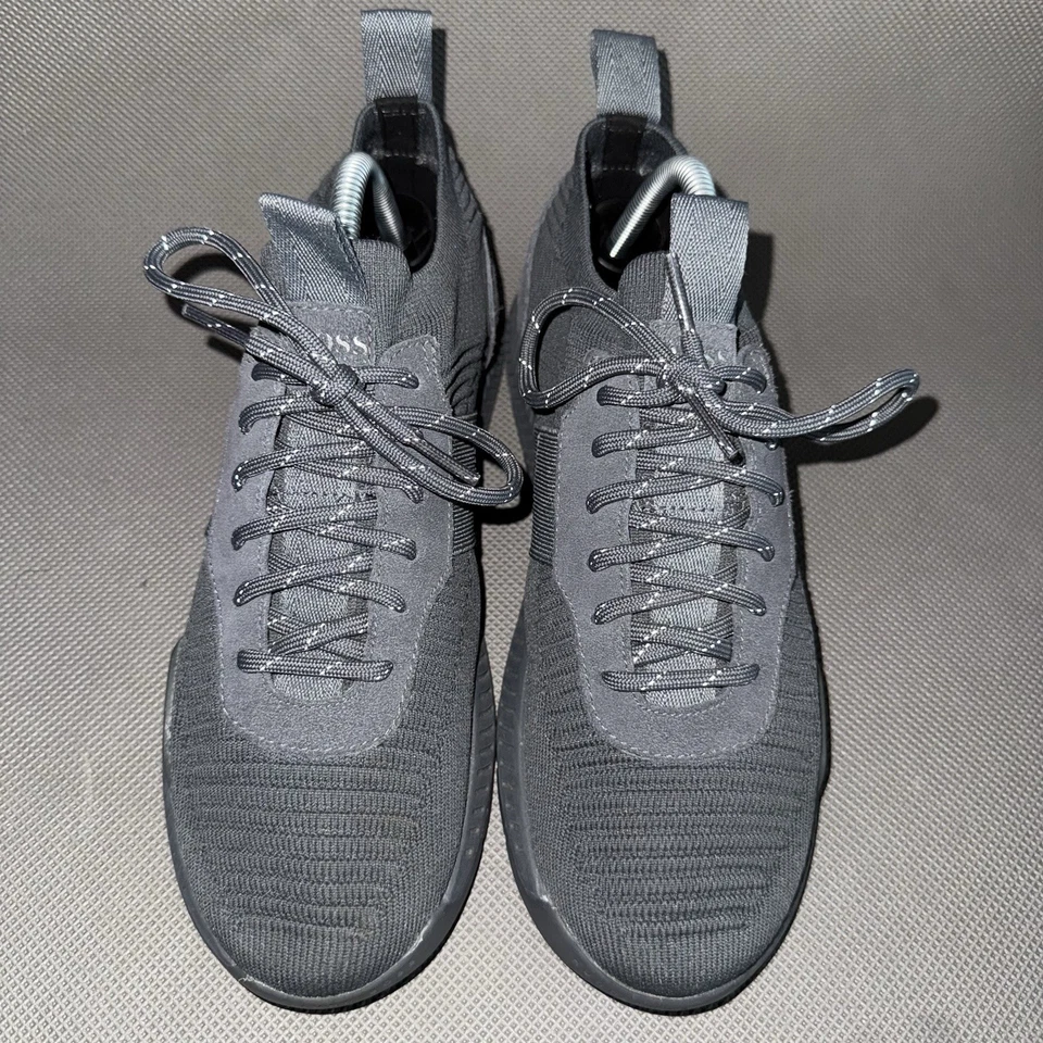 Tênis HUGO BOSS Titanium Runn malha cinza camurça tênis masculino tamanho 7 (40) - Imagem 2 de 4