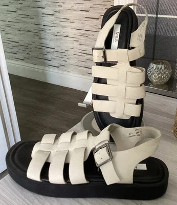 M&S Cream Leather Sandals Chunky Gladiator Style UK Size 6.5 EU UNWORN - Image 1 of 4