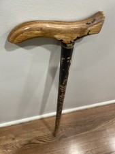 Vintage Curved Wood Handle Cane walking stick