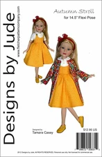 Autumn Stroll Doll Clothes Sewing Pattern for 14.5" Flexi Pose Tonner