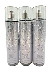 Bath & Body Works LOT 3 Ballet Nights Fragrance Mist Spray 8 oz Tonka Plum Amber