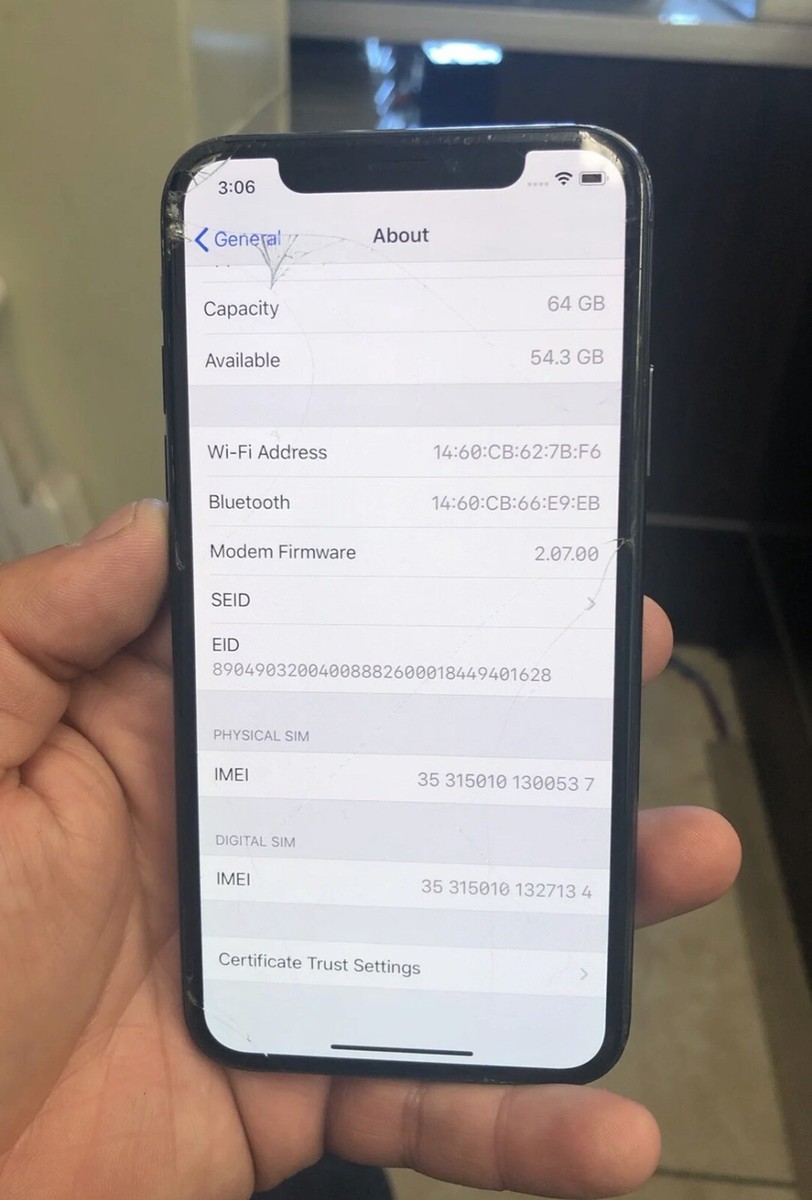 Apple iPhone XS - 64GB - Space Gray (Verizon) A1920 (CDMA + GSM