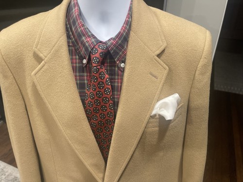 Blazer Abrigo Deportivo Robert Alexander Lana y Camel Chaqueta de 2 Botones Forrada Talla 44