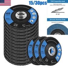 15/30x 40Grit 4.5" 115mm Flap Discs Sanding Grinding Discs Wheels Sanding Disc
