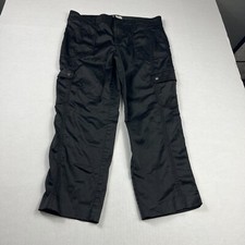 Cache Satin Cargo Cropped Pants Black Casual ...