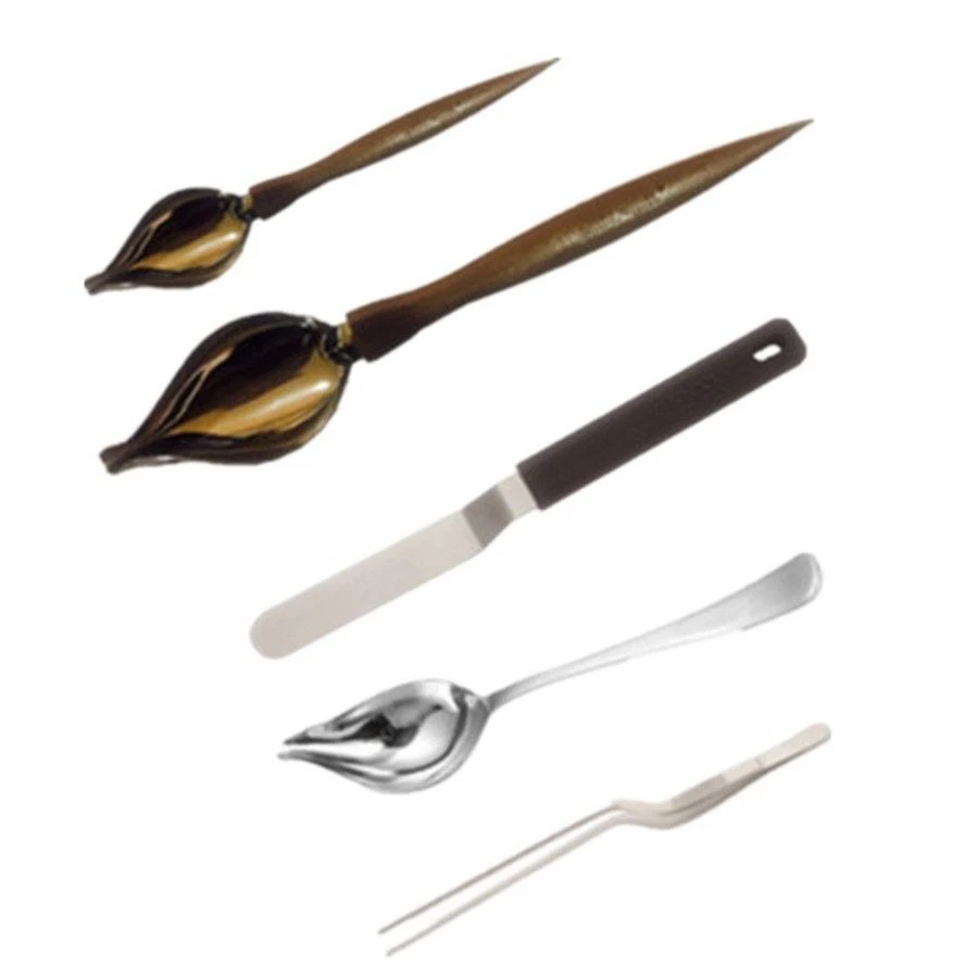 Pro Chef Plating Kit TWEEZERS Tongs Stainless Steel Spoon Spatula Offset Set