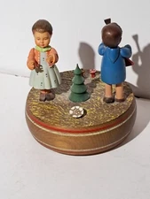 VINTAGE WOOD SWITZERLAND THORENS MOVEMENT LARAS THEME MUSIC BOX