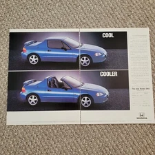 1992 Honda CRX Del Sol UK Magazine Advertisement Blue Ad Promo Rare JDM Japan