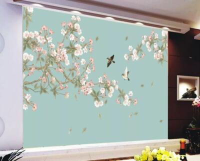 3D Flower Branch Bird 37979NA Wallpaper Wall Murals Removable Wallpaper Fay