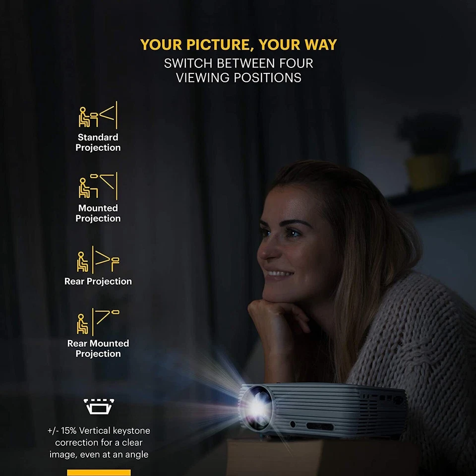 Kodak FLIK X4 Portable Projector, 480p Home projector - Image 4 of 4