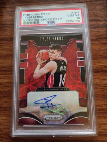 2019-20 Prizm TYLER HERRO Rookie Signatures Choice Prizm Autograph Red Heat RC