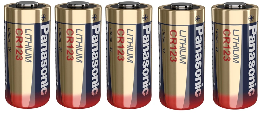5 CR123 PANASONIC BATTERIE CR123A 3V LITIO LITHIUM 123 CR17345
