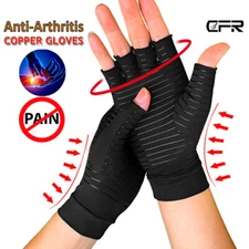 Copper Compression Gloves Hand Brace Support Arthritis Work Rheumatoid Relief US