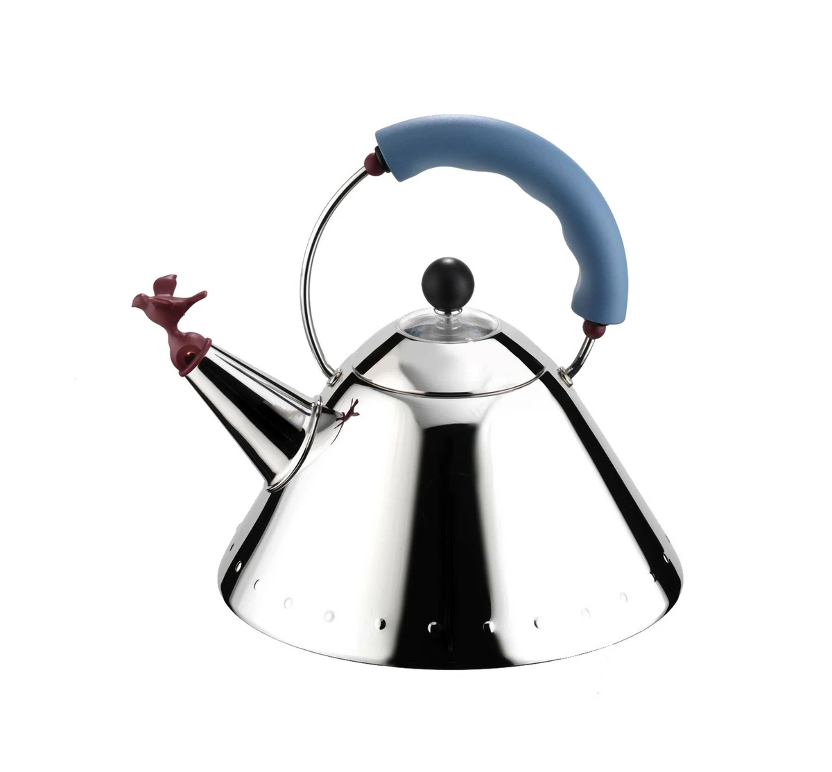 Alessi Michael Graves Kettle with Bird Whistle Blue Handle