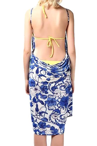 Women Beachwear Swimwear Criss Cross Front Beach Cover-ups Sarongs Wrap dress - Picture 3 of 19