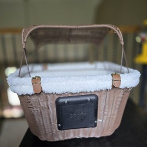 Solvit Wicker Bicycle Basket Carrier Puppy Pet  Portable  