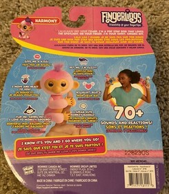 2022 FINGERLINGS Harmony Pink Baby Monkey 70+ Sounds & Reactions NIP New