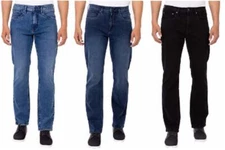 NEW-URBAN STAR Men's Relaxed Fit Jeans Black, Blue, Waist Size 30 to 44