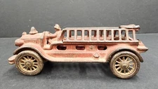 VINTAGE A C WILLIAMS FIRE LADDER TRUCK CAST IRON J6