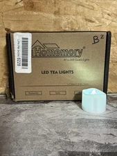 Homemory 12-Pack Flameless LED Tea Lights Candles Battery Operated, WHITE
