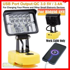 28W LED Work Light For RIDGID AGE 18V Li-Ion Battery Cordless w/USB Port 2800LM