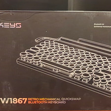 7keys TW1867 Retro Mechanical Bluetooth Quick Swap Keyboard Black QWERTY EN