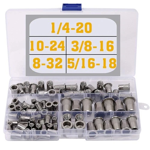 Stainless Steel Rivet Nuts Kit #8-32#10-24 1/4-20 5/16-18 3/8-16 Threaded Insert - Picture 1 of 7