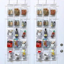 Simple Houseware 2-Pack Clear Over the Door Hanging Pantry Organizer 52" x 18"