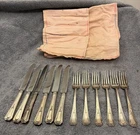 (12) Sterling Silver Wallace Silver 1920 Princess Mary Flatware Cloth Holder