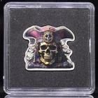 Pan Silver Pirate Series Skull & Crossbones Colorized 5g .999 Silver Art Bar