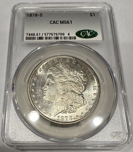1878-S Morgan Dollar CACG MS61 Silver $1 US Coin