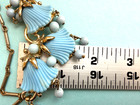 VINTAGE GOLD TONE METAL  PLASTIC TRIPLE BELL DANGLE PENDANT COLLAR NECKLACE — photo 4