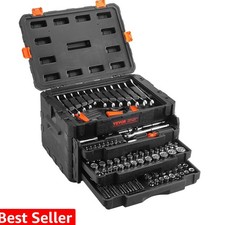 Mechanics Tool Set and Socket Set, 1/4" 3/8" 1/2" Drive Deep and Standard Soc...