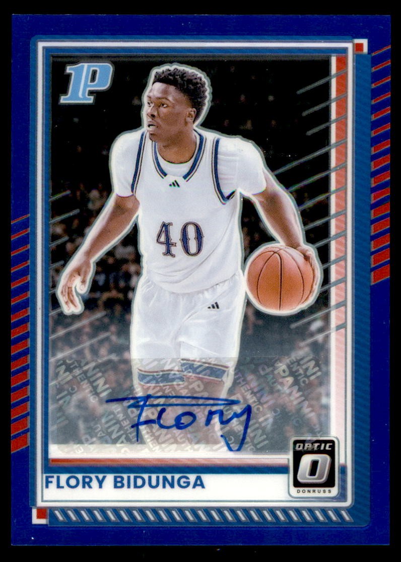 2025-26 Donruss #93 Flory Bidunga AUTO /49 Optic Blue