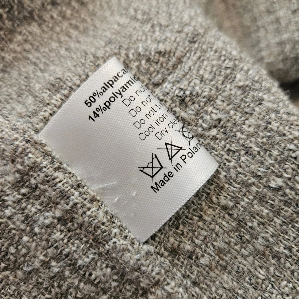 Eskandar Alpaca Wool Linen Blend Kimono Jacket Size 1 Relaxed Grey/Beige Natural - Image 3 of 4