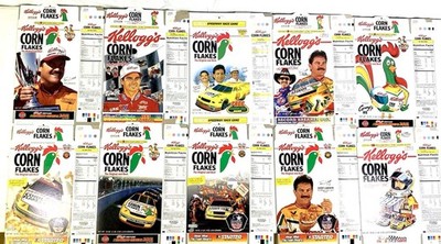 Vintage RARE Kellogg s Corn Flakes 10-Box Racing Team FLAT Box Set COLLECTABLE
