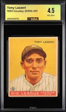 1933 Goudey #31 Tony Lazzeri (HOF) New York Yankees MBA 4.5 VG-EX Beautiful Card