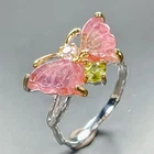 5 ct+ gemstone Natural Tourmaline Ring 925 Sterling Silver Size 7.5 /R467126