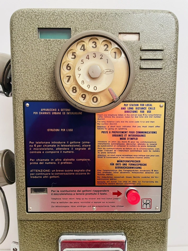🟠 TELEFONO PUBBLICO A GETTONI SIP URMET ANNI 70 VINTAGE CORRIERE GRATIS  🚚 - Immagine 2 di 4