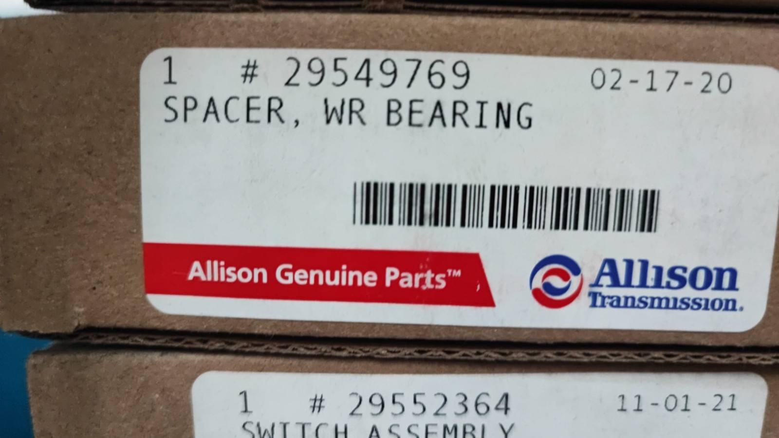 Entretoise de roulement Allison Transmission 29549769 pour boite automatique
