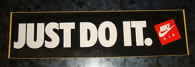 1980s NIKE AIR LOGO JUST DO IT ORIGINAL BUMPER STICKER CAR Decal