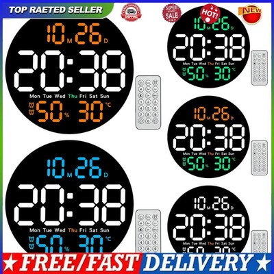 10 Inch Electronic LED Clock Dual Alarms Wireless Smart Thermometer Hygrometer