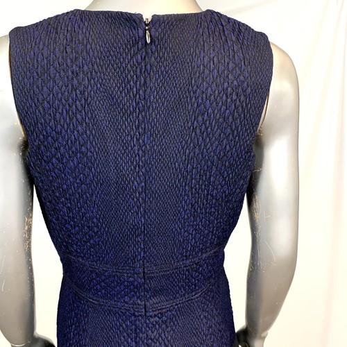 Rebecca Taylor Womens 6 Blue Black V-Neck Sleeveless Snake Dress $395 - Picture 3 of 6