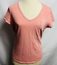 Calvin Klein women V neck t-shirt sz S Orange