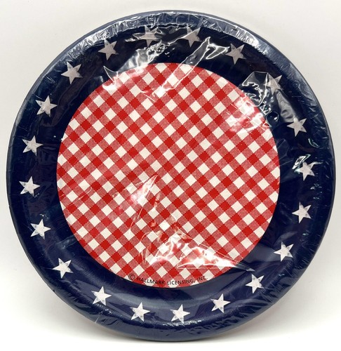 Patriotic Spirit USA Flag 4th July Holiday Theme Party 7" Paper Dessert Plates - 第 1/1 張圖片