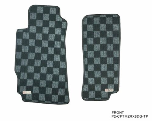 P2M Checkered Flag Race Carpet Floor Mats Front & Rear for Mazda RX-8 SE3P New - Picture 3 of 6