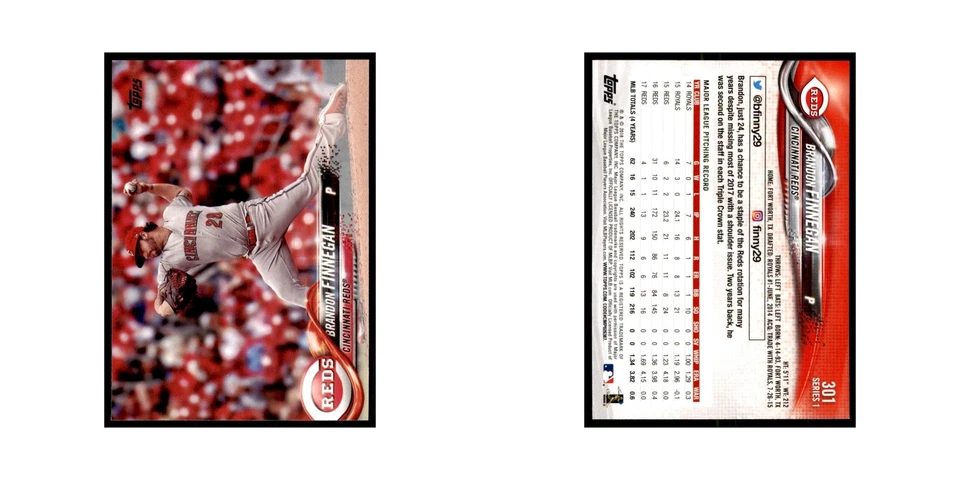 Brandon Finnegan 2018 Topps #301 Cincinnati Reds Baseball Card NM - Image 3 of 3