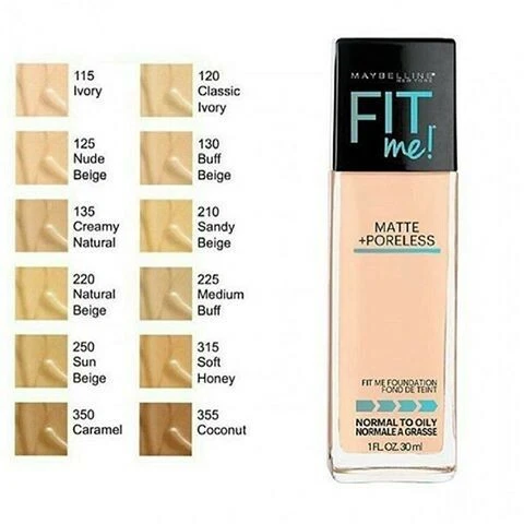 MAYBELLINE Fit Me Liquid Foundation (Glass) 30ml | CHOOSE SHADE | NEW  Sealed 