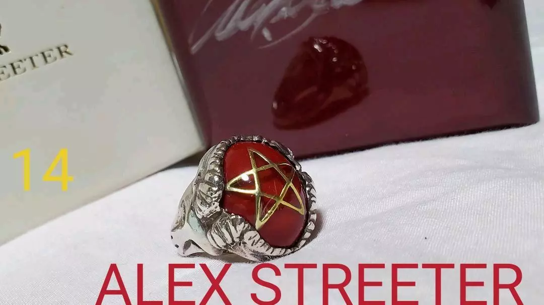 Regular Hide Wear Alex Streeter NEW Angel Heart Ring Red size 7-7.5